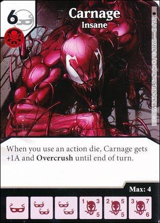 Marvel Dice Masters Amazing Spider-Man card 41 Carnage: Insane