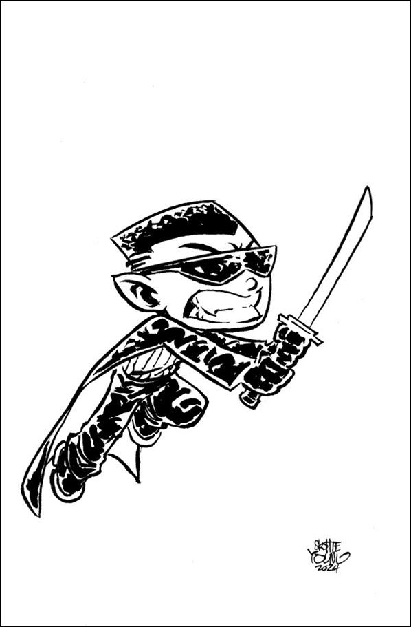 Midnight Sons: Blood Hunt issue 2-D Skottie Young 1:50 B&W "Big Marvels" Cover