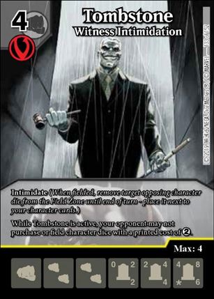 Marvel Dice Masters  Avengers Infinity Gauntlet card 133 Tombstone: Witness Intimidation 