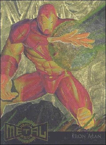 Marvel Metal (Metal Blasters Subset) card 7-B Iron Man (Gold Foil)