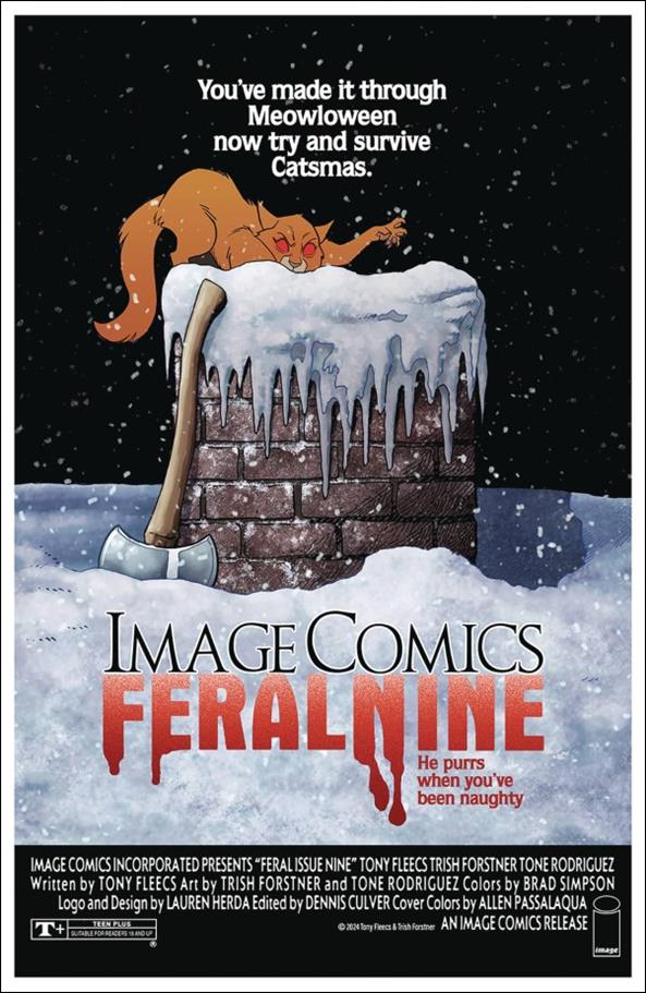 Feral (2024) issue 9-B Tony Fleecs Movie Poster Homage Cover