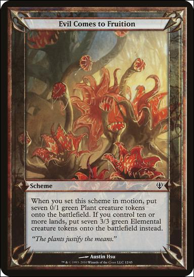 Magic the Gathering: Archenemy (Scheme Subset) card 12 Evil Comes to Fruition
