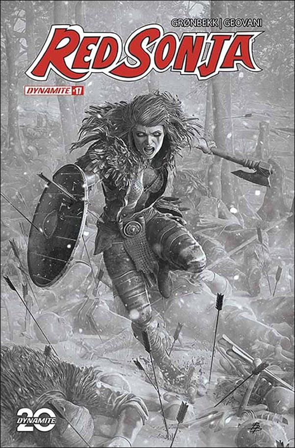 Red Sonja (2023) issue 17-N Björn Barends B&W 1:7 Cardstock Cover