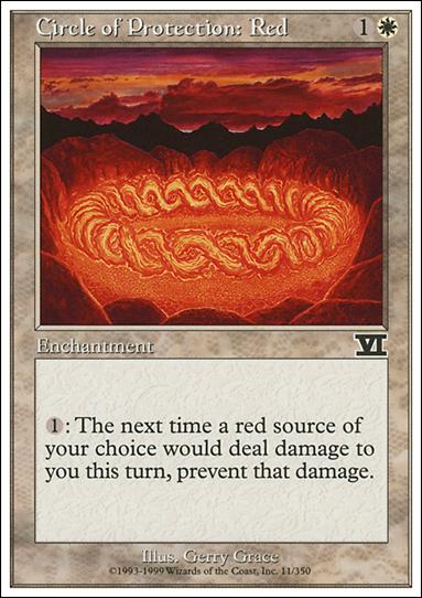 Magic the Gathering: 6th Edition (Base Set) card 11 Circle of Protection: Red