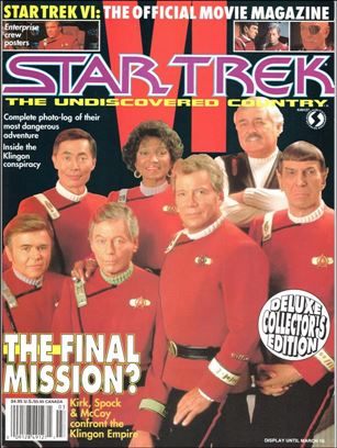Official Star Trek VI: The Undiscovered Country Movie Magazine Cover Image 1