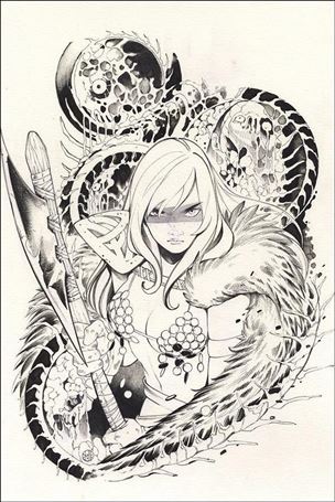 Die!namite issue 1-N Peach Momoko 1:30 Red Sonja B&W Virgin Cover