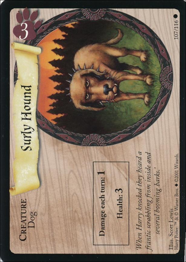 Harry Potter (Base Set) card 107 Surly Hound