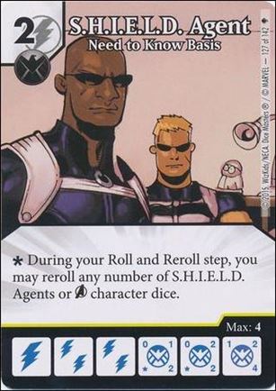 Marvel Dice Masters Age of Ultron  card 127 S.H.I.E.L.D. Agent: Need to Know Basis