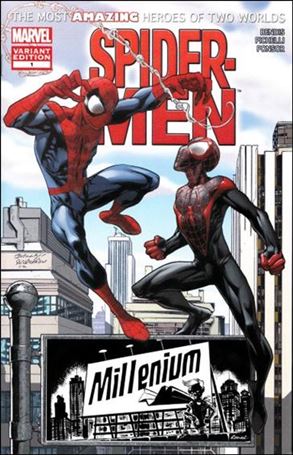 Spider-Men issue 1-MN Mark Bagley Millenium Comics Cover