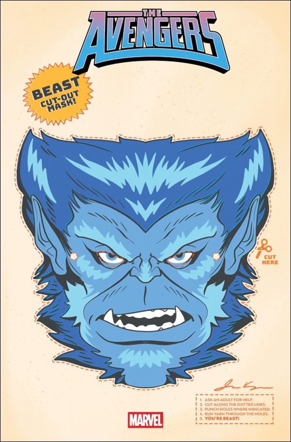 Avengers (2023) issue 30-C James Kerigan Retro Halloween Mask Cover