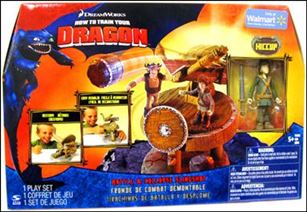 How To Train Your Dragon (Playsets) figure 2-B Battle & Collapse Slingshot w/ Battle Ready Hiccup