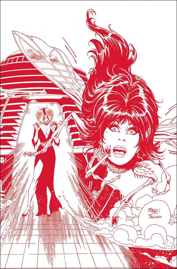 Elvira in Horrorland issue 5-L John Royle Fiery Red Virgin Cover