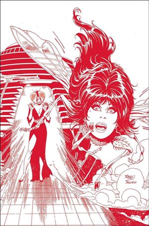 Elvira in Horrorland issue 5-L John Royle Fiery Red Virgin Cover