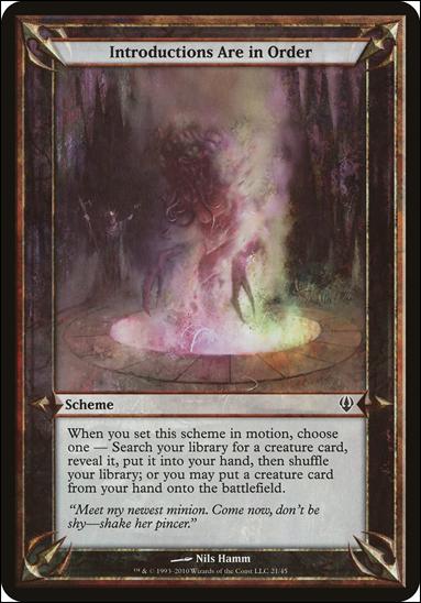 Magic the Gathering: Archenemy (Scheme Subset) card 21 Introductions Are in Order