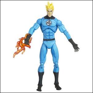 Marvel Universe (Series 1) figure 011-B Human Torch (Johnny Storm) Black Gloves - Loose
