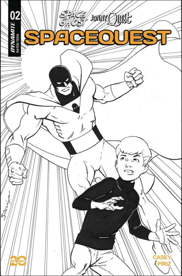 Space Ghost / Jonny Quest: Space Quest issue 2-L Mark Bagley B&W 1:10 Cover