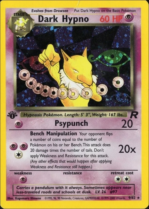 Pokemon: Team Rocket (Base Set) card 9 Dark Hypno (Holo) - 1st Edition