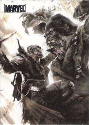 Marvel Heroes and Villains (Silver Foil Parallel Base Set) card 16 Gorilla-Man vs Scourge