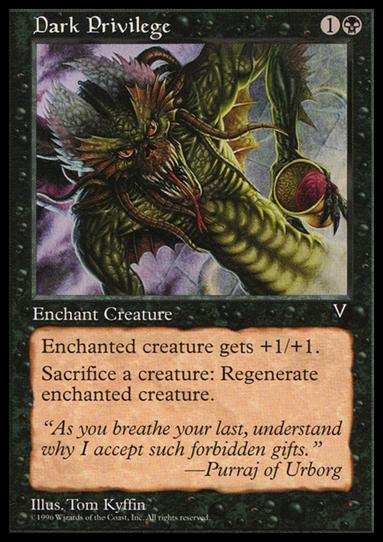 Magic the Gathering: Visions (Base Set) card 56 Dark Privilege