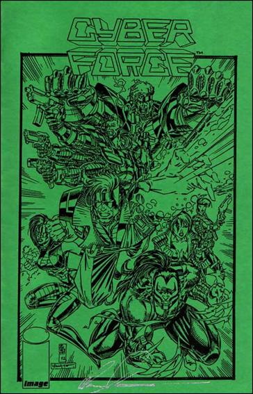 Cyberforce Ashcan Preview  issue Ashcan Green Cover - Signed