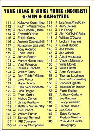 True Crime II (Base Set) card 165 True Crime II Series Three Checklist