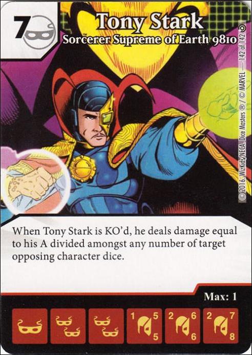 Marvel Dice Masters Civil War card 142 Tony Stark: Sorcerer Supreme of Earth 9810