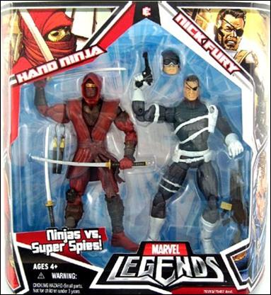 Marvel Legends (2-Packs) figure 6 Hand Ninja (Red) and Nick Fury
