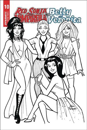 Red Sonja and Vampirella Meet Betty and Veronica issue 10-H Dan Parent 1:10 Black & White Cover