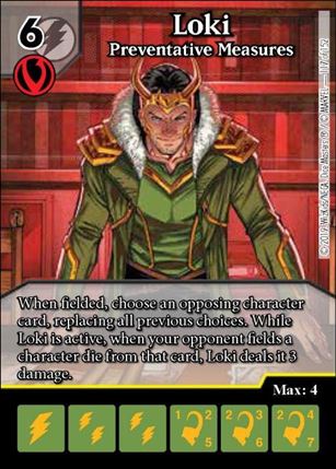 Marvel Dice Masters  Avengers Infinity Gauntlet card 117 Loki: Preventive Measures