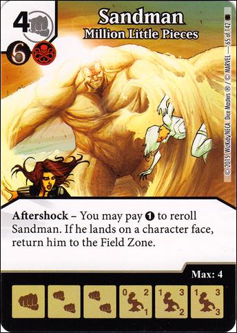Marvel Dice Masters Amazing Spider-Man card 65 Sandman: Million Little Pieces