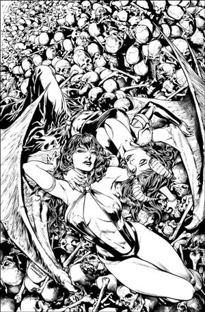 Vampirella vs Purgatori issue 5-M Carlo Pagulayan 1:15 Black & White Virgin Cover