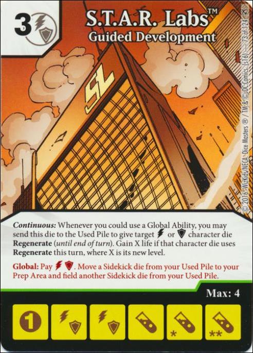 DC Comics Dice Masters Green Arrow and The Flash card 73 S.T.A.R. Labs: Guided Development 