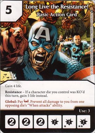 Marvel Dice Masters Civil War card 29 Long Live the Resistence!:Basic Action Card