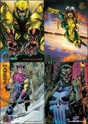 Marvel Universe: Series 5 (Promo) card 4 4-Card Sheet Sabretooth/Rogue/Hawkeye/Punisher
