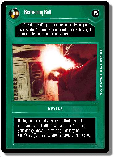 Star Wars: Premiere Limited (Base Set) card 43 Restraining Bolt