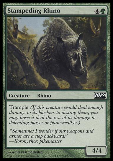 Magic the Gathering: 2010 Core Set (Base Set) card 204 Stampeding Rhino
