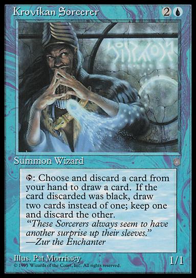Magic the Gathering: Ice Age (Base Set) card 81 Krovikan Sorcerer