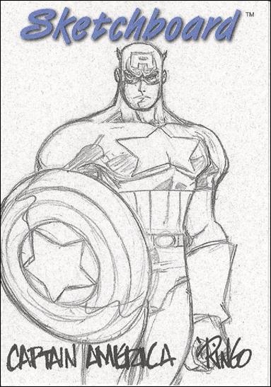Marvel Creators Collection '98 (Sketchboard Subset) card 4-D Captain America (White)