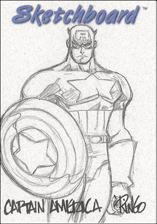 Marvel Creators Collection '98 (Sketchboard Subset) card 4-D Captain America (White)