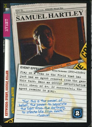 X-Files: The Truth Is Out There (Base Set) card XF97-0308v2 Samuel Hartley