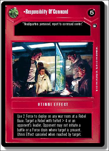 Star Wars: Hoth Limited (Base Set) card 31 Responsibility Of Command