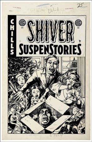 Shiver Suspenstories issue 1-D Darick Robertson B&W Artist 1:20 Cover