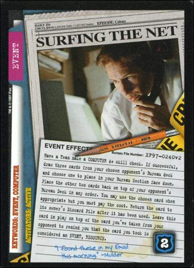 X-Files: The Truth Is Out There (Base Set) card XF97-0240v2 Surfing The Net