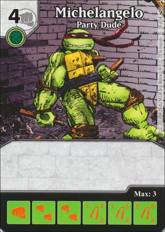 Dice Masters Teenage Mutant Ninja Turtles  card 28 Michelangelo - Party Dude