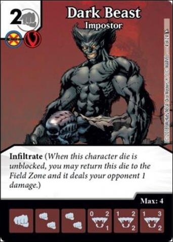 Marvel Dice Masters Dark X-Men Team Pack card 4 Dark Beast: Imposter