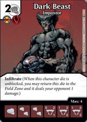 Marvel Dice Masters Dark X-Men Team Pack card 4 Dark Beast: Imposter