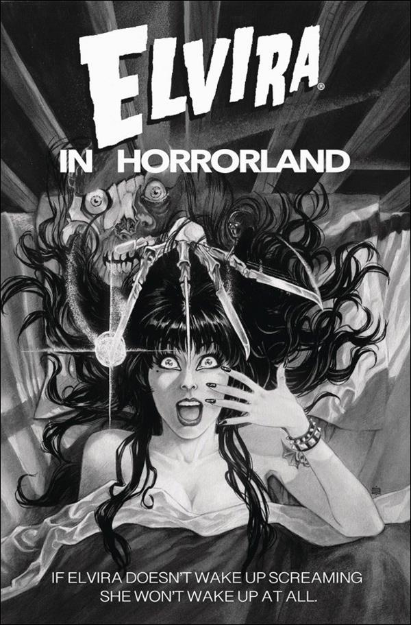 Elvira in Horrorland issue 4-G Silvia Califano 1:20 B&W Movie Poster Homage Cover