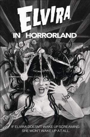 Elvira in Horrorland issue 4-G Silvia Califano 1:20 B&W Movie Poster Homage Cover