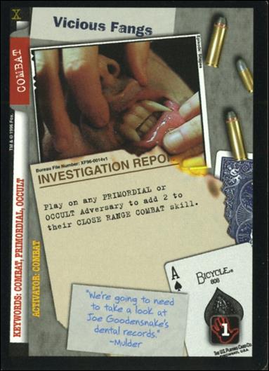 X-Files: Premiere Edition (Base Set) card XF96-0014v1 Vicious Fangs