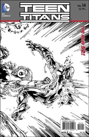 Teen Titans (2011) issue 14-B 1:25 Wraparound Black & White Cover